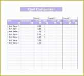 Free Comparison Chart Template Excel Of Side by Side Parison Template Excel Template total Cost