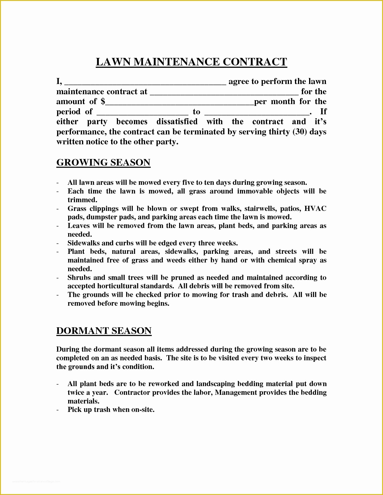 69 Maintenance Contract Template Free Heritagecollege Maintenance Contract Template Free Of Lawn Images