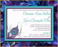 Peacock Invitations Template Free Of Peacock Feather Wedding Invitation Template Diy Wedding