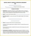 Simple Llc Operating Agreement Template Free Of 8 Sample Operating Agreement Templates to Download