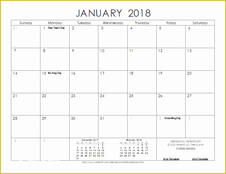 2018 Free Calendar Template Of 2018 Calendar Templates and Pdfs