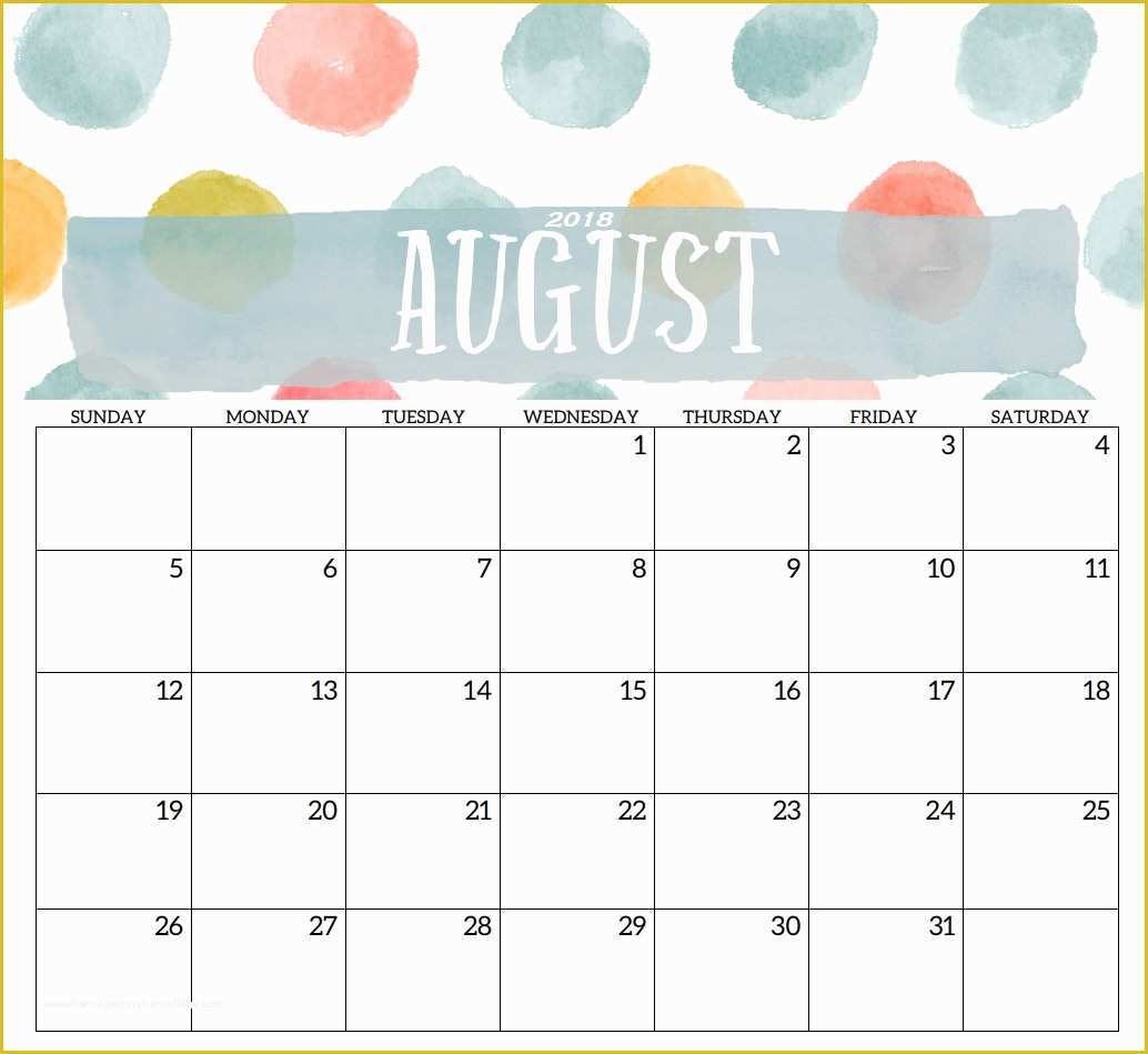 2018 Free Calendar Template Of Blank Templates Monthly 2018