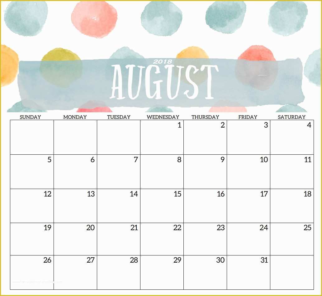 2018 Free Calendar Template Of Blank Templates Monthly 2018