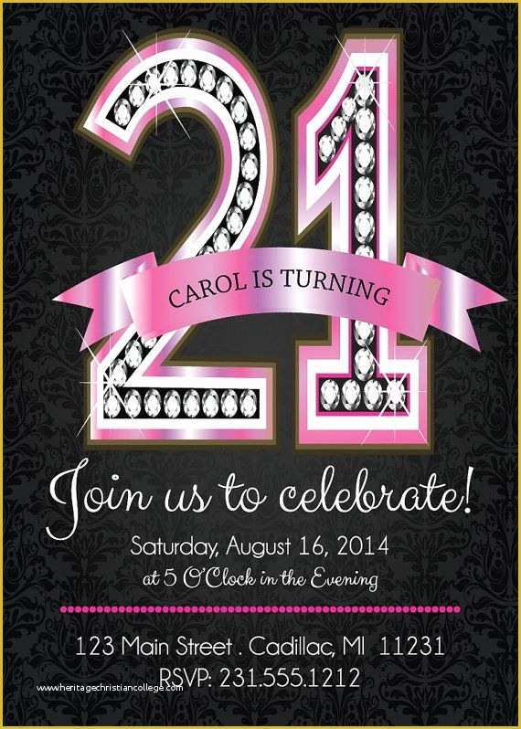 21st Birthday Card Templates Free Of 17 Best Ideas About 21st Birthday Invitations On Pinterest