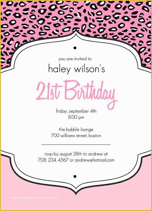 21st Birthday Card Templates Free Of 21st Birthday Invitation Ideas