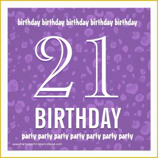 21st Birthday Card Templates Free Of 21st Birthday Party Purple Confetti Template 13 Cm X 13 Cm