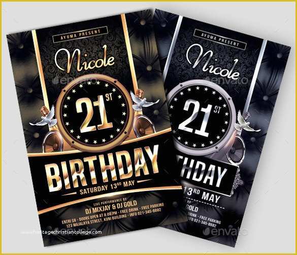 21st Birthday Card Templates Free Of 34 Birthday Flyer Templates Word Psd Ai Indesign