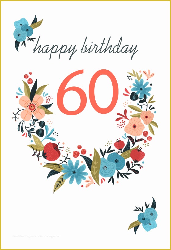 21st Birthday Card Templates Free Of Floral 60 Free Birthday Card