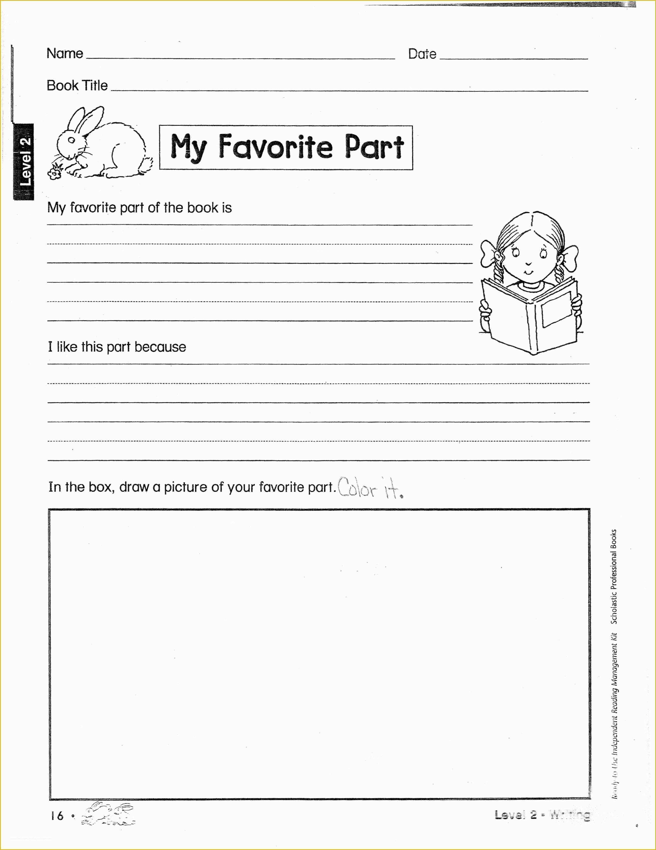 2nd Grade Book Report Template Free Of 16 Best Of 5th Grade Book Report Worksheet 5th