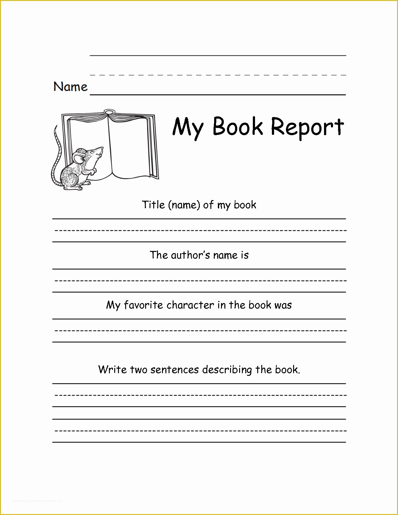 2nd Grade Book Report Template Free Of 2nd Grade Book Report Template