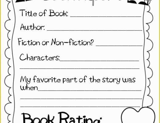 2nd Grade Book Report Template Free Of 6 Best Of 1st Grade Book Report Printable 2nd