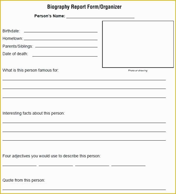 biography template 2nd grade