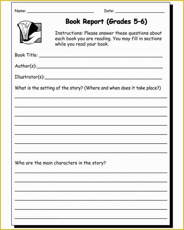 Second Grade Book Report Template