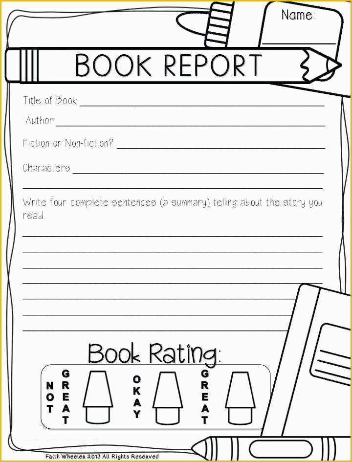 2nd Grade Book Report Template Free Of Free Book Report Templates to Animal Template Printable