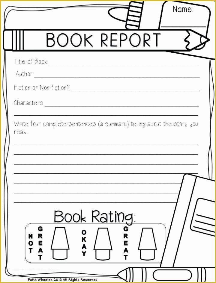 book report 2nd grade printable