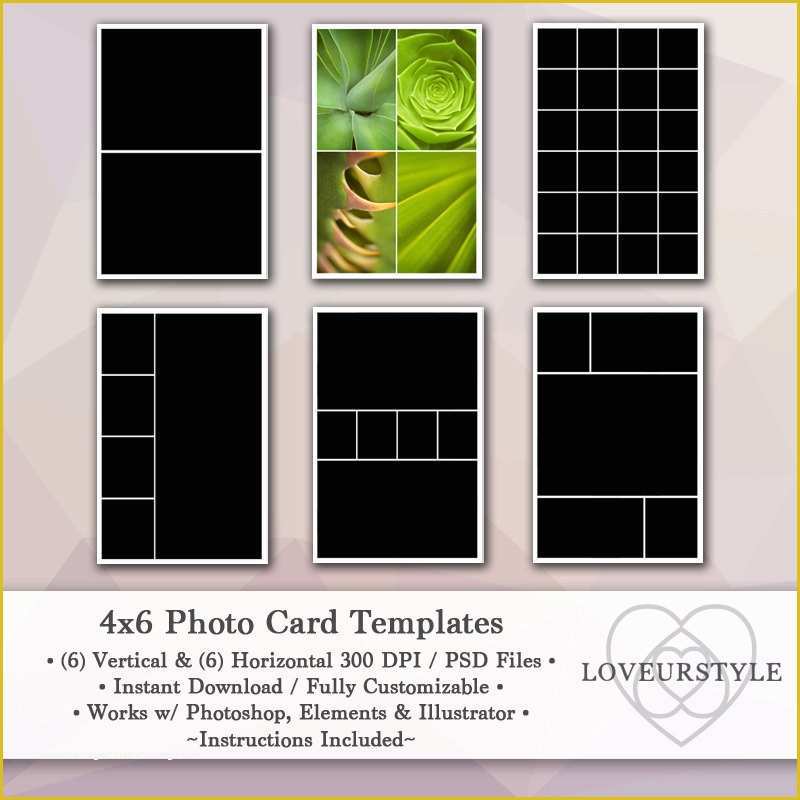 4x6 Christmas Photo Card Template Free Of 4x6 Template Pack 12 Card Templates