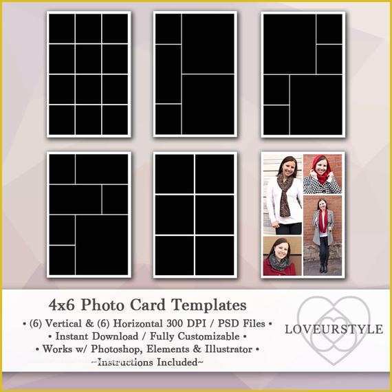 4x6 Christmas Photo Card Template Free Of 4x6 Template Pack 12 Card Templates