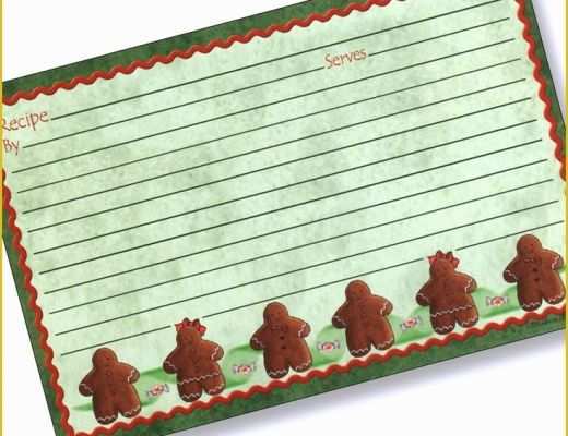 4x6 Christmas Photo Card Template Free Of 78 Images About Gingerbread Recipe Cards On Pinterest