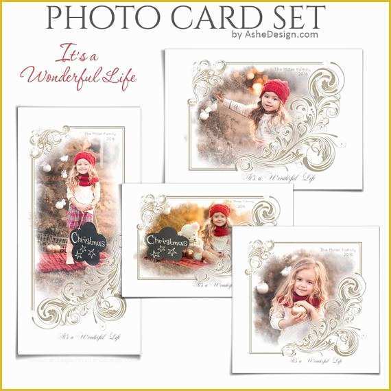 4x6 Christmas Photo Card Template Free Of Christmas Card Set It S A Wonderful Life 4x6