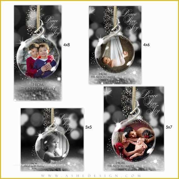 4x6 Christmas Photo Card Template Free Of Christmas Card Set Star Dust Glass ornament 4