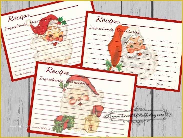4x6 Christmas Photo Card Template Free Of Christmas Recipe Card Set