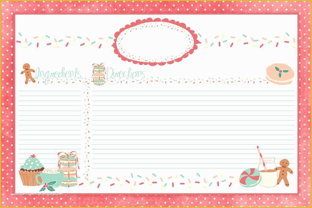 4x6 Christmas Photo Card Template Free Of Cute Holiday Recipe Card Printable for You Plus some Sweet