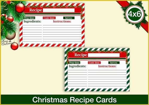 4x6 Christmas Photo Card Template Free Of Items Similar to Christmas Recipe Cards 4x6 Recipe Cards