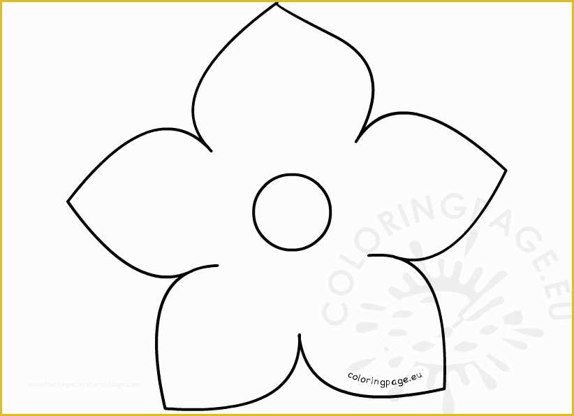 5 Petal Flower Template Free Printable Of Printable Five Petal Flower Template – Coloring Page