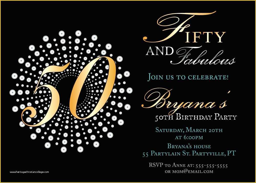 50th Anniversary Templates Free Of 14 50 Birthday Invitations Designs – Free Sample
