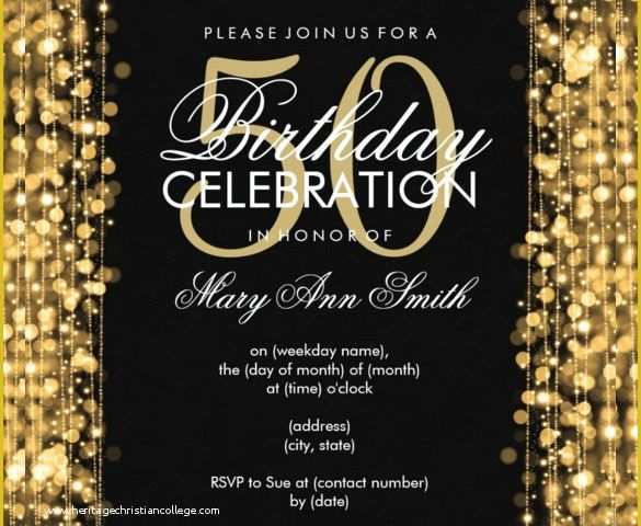 50th Anniversary Templates Free Of 45 50th Birthday Invitation Templates – Free Sample