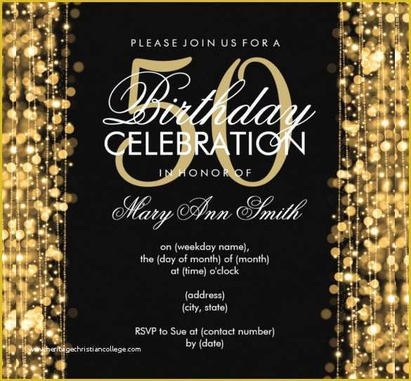 50th Anniversary Templates Free Of 45 50th Birthday Invitation Templates – Free Sample