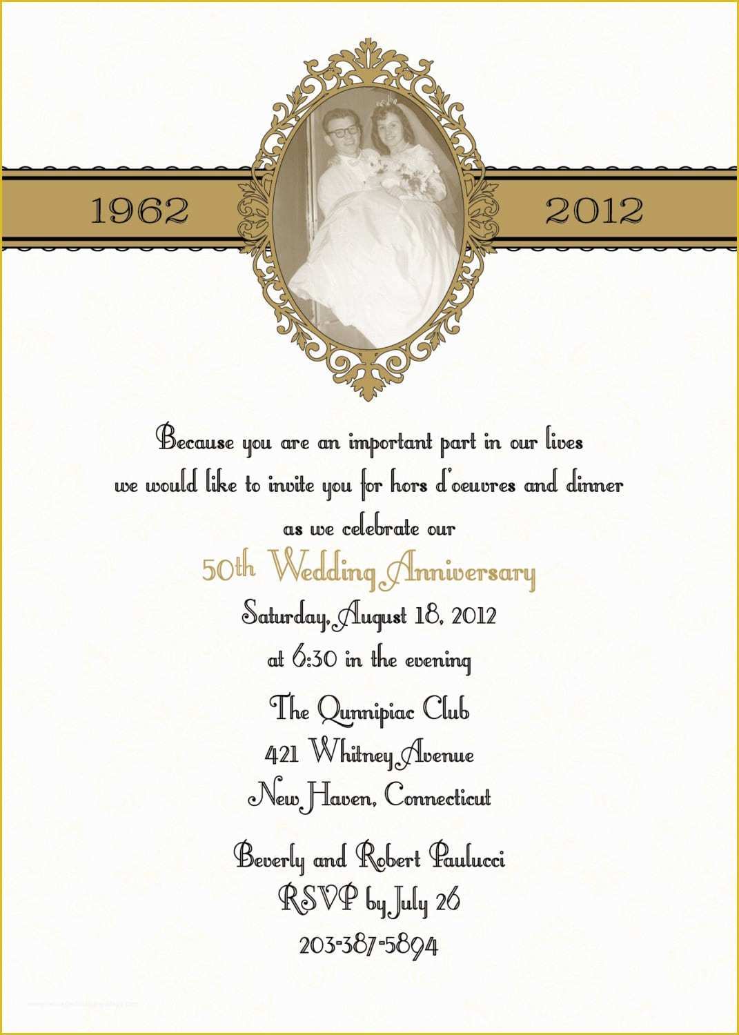 50th Anniversary Templates Free Of 50th Anniversary Invitation Template