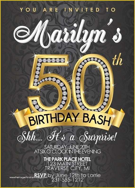 50th Anniversary Templates Free Of 50th Birthday Invitations Templates Free