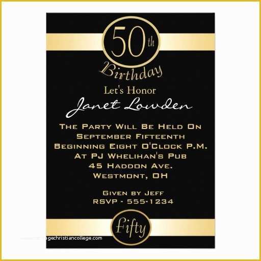 50th Anniversary Templates Free Of 50th Birthday Invitations Wording Samples