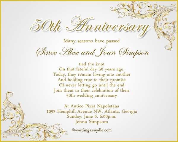 50th Anniversary Templates Free Of 50th Wedding Anniversary Invitation Templates Templates