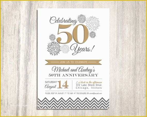 50th Anniversary Templates Free Of 50th Wedding Anniversary Printable Invitation