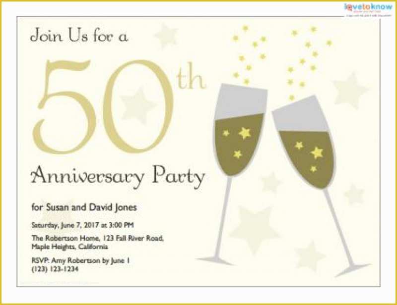 50th Anniversary Templates Free Of Free 50th Anniversary Invitation Templates