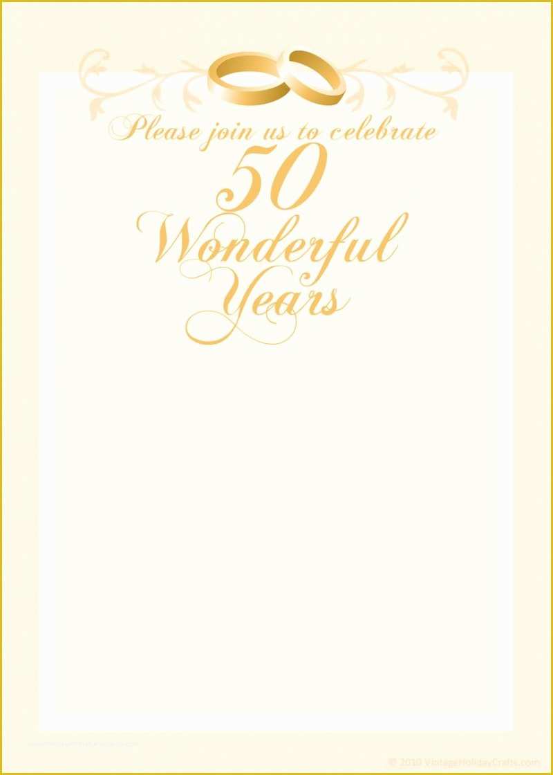 50th Anniversary Templates Free Of Free 50th Wedding Anniversary Invitation Template