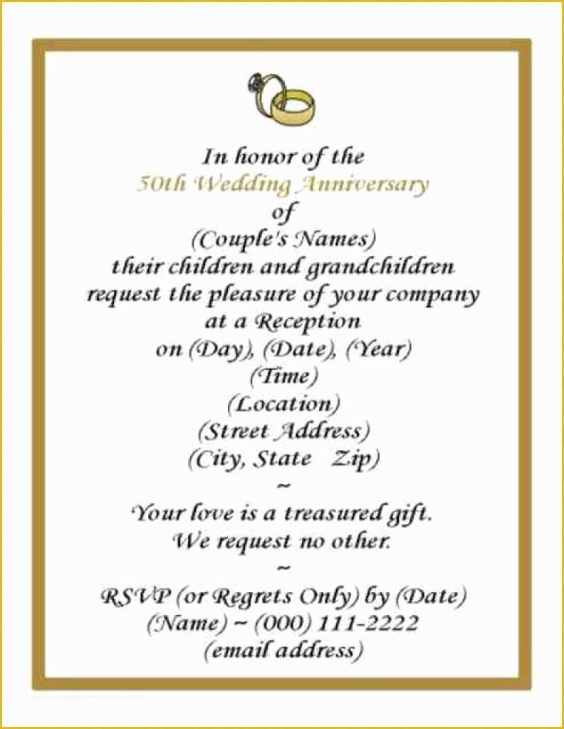 50th Anniversary Templates Free Of Free Wedding Anniversary Invitation Template
