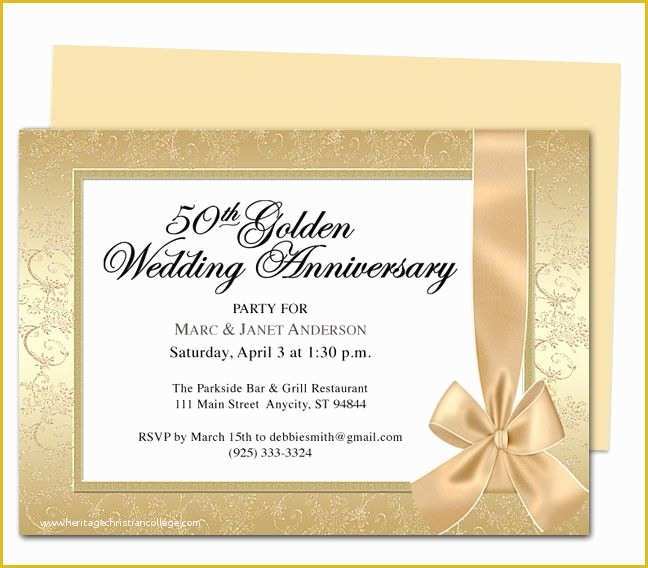 50th Anniversary Templates Free Of Wrapping Anniversary Invitation Template