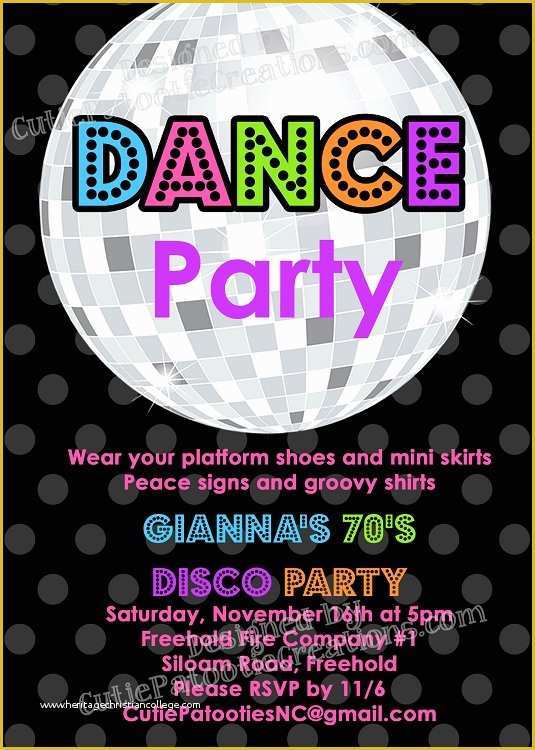 90s Party Invitations Template Free Of 70s 80s and 90s Disco Dance Party Birthday Invitations