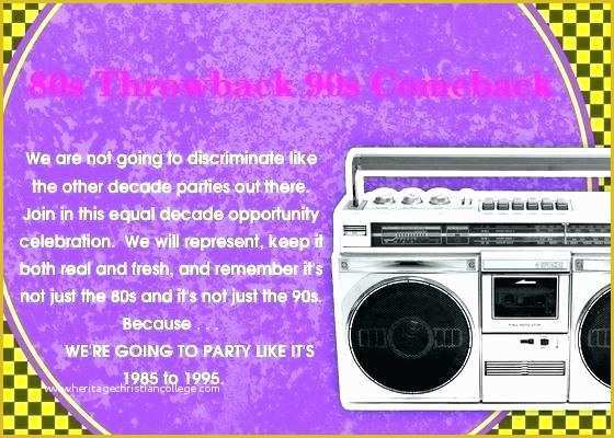90s Party Invitations Template Free Of 90s Party Invitations – orgul Gbt