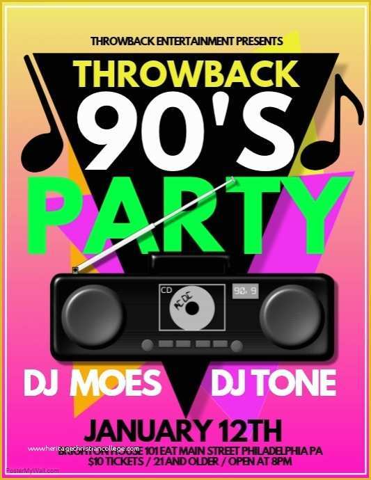 90s Party Invitations Template Free Of 90s Party Template