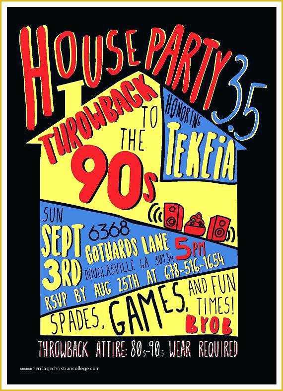 90s Party Invitations Template Free Of 90s Themed Birthday Party 