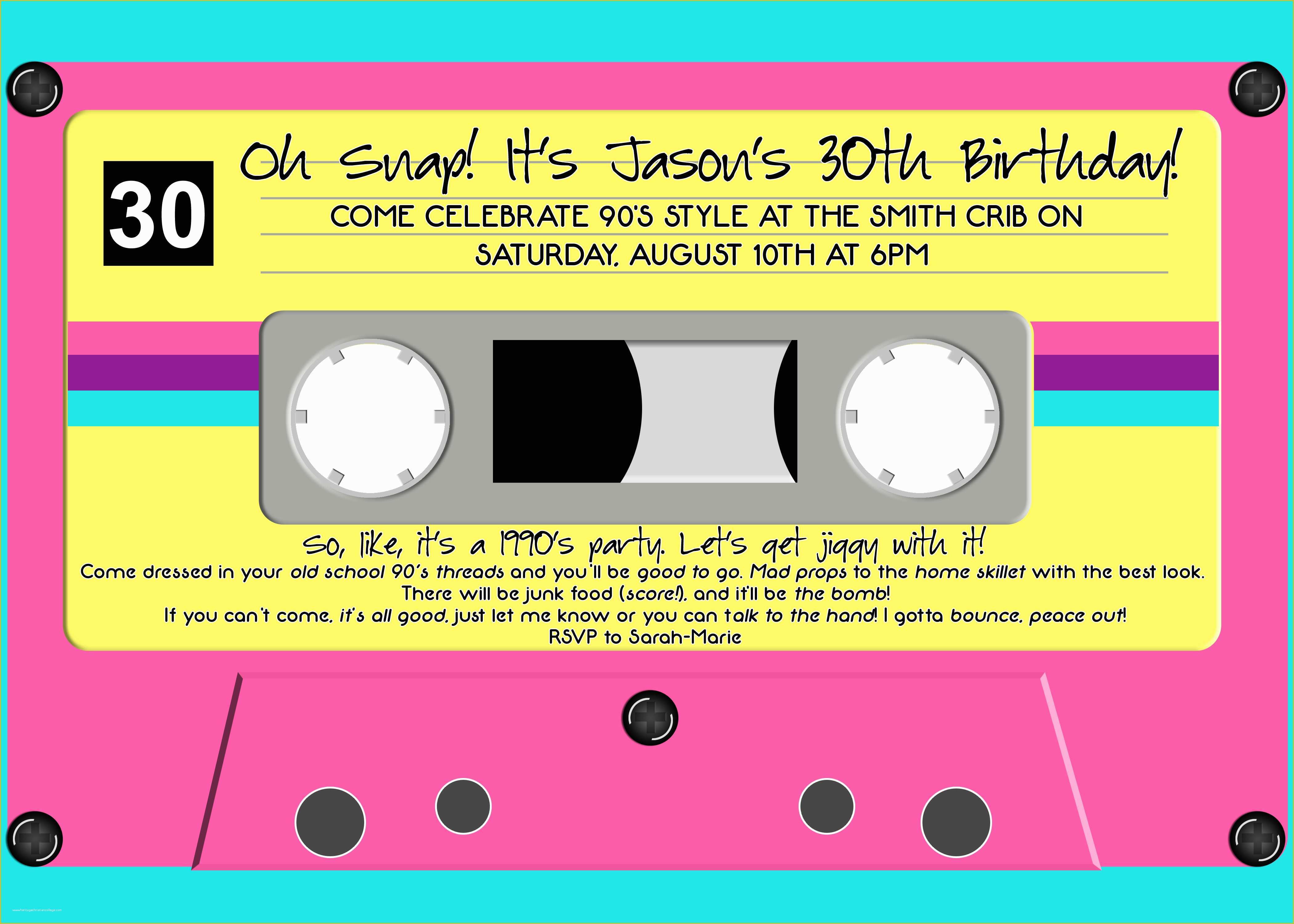 90s Party Invitations Template Free Of How to Plan A 90s Party Food Games and Decor Ideas