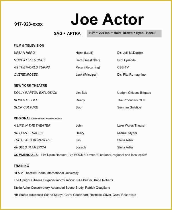 Actor Website Templates Free Download Of Background Actor Resume Best Resume Collection
