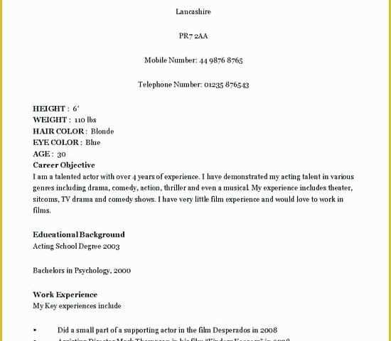 Actor Website Templates Free Download Of Background Actor Resume Best Resume Collection