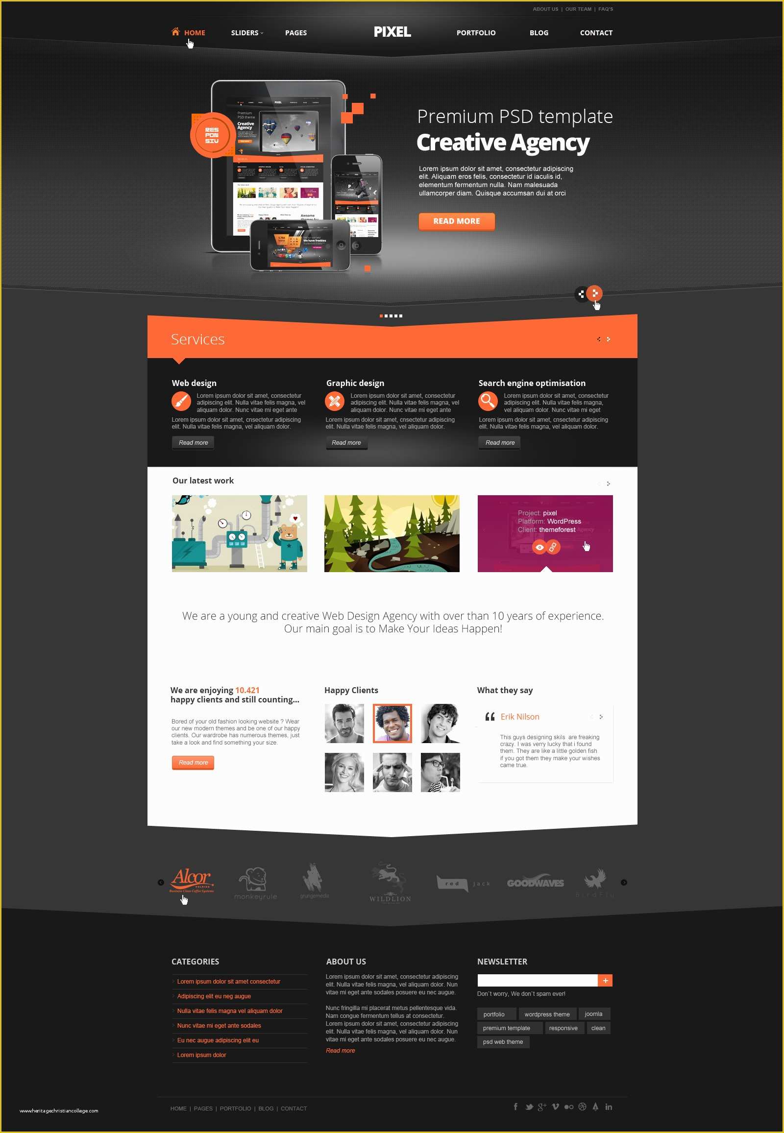 Actor Website Templates Free Download Of Pixel Studio Premium Website Template by Titanicthemes