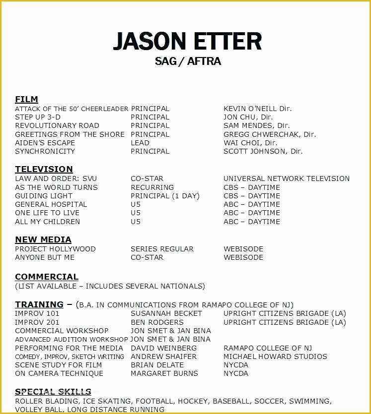 Actor Website Templates Free Download Of Sample Resume for Actors Actor Template Google Docs