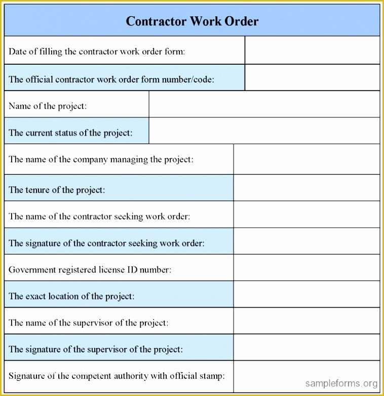 Additional Work order Template Free Of 10 Extra Work order Template Eayoe